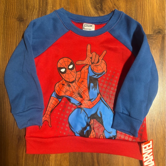 Marvel Toddler Boys 2 Piece Spider-Man Sweatshirt & Sweatpants Set - Red/Blue 2t - Picture 2 of 4